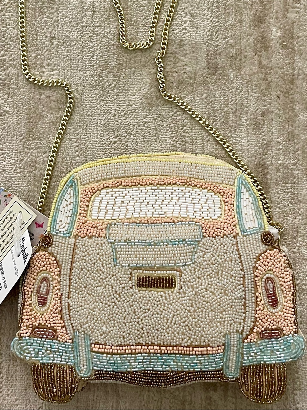 💍👰🏼JUST MARRIED Beaded Floral Vintage Car Crossbody Bag - Picture 2 of 3